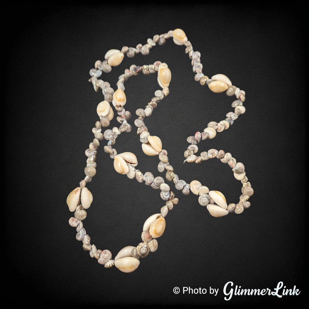 Natural Cowrie & Mini Snail Shell Bohemian Earth Tone Necklace